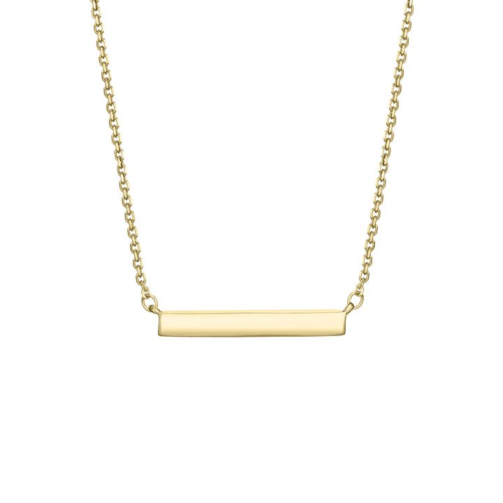 Thin Lateral Bar Cremation Necklace in 14K Yellow Gold