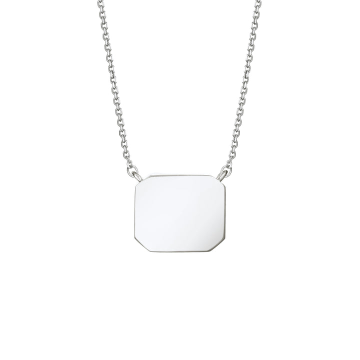 Cushion Art Deco Cremation Necklace in Sterling Silver