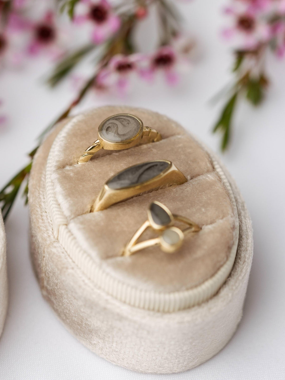 Cable Band Cremation Ring in Sterling Silver