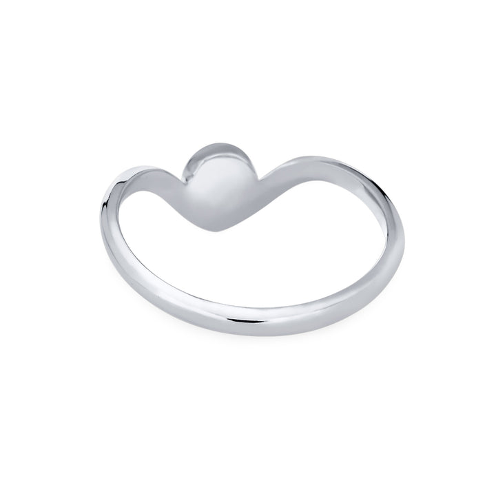 Back of Close By Me's Chevron Circle Setting Cremation Ring in 14K White Gold