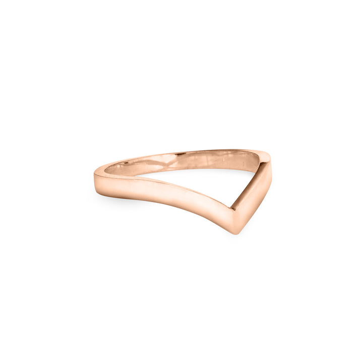 Chevron Companion Stacking Ring in 14K Gold