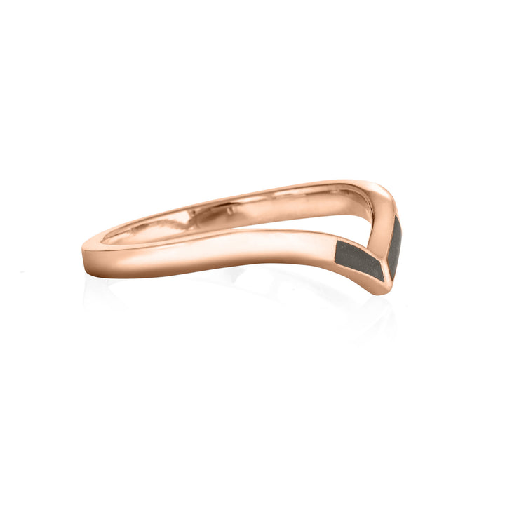 Chevron Cremation Ring in 14K Rose Gold