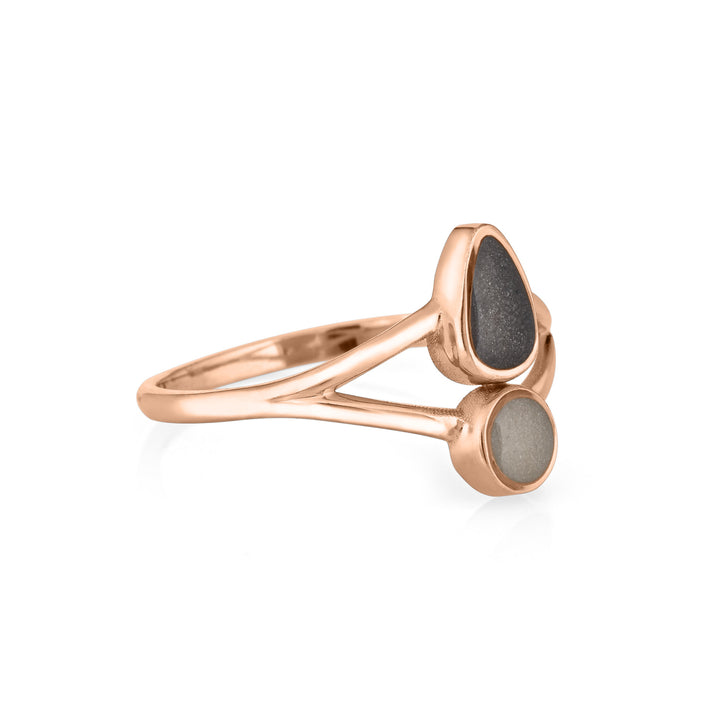Double Setting Split Shank Cremation Ring in 14K Rose Gold