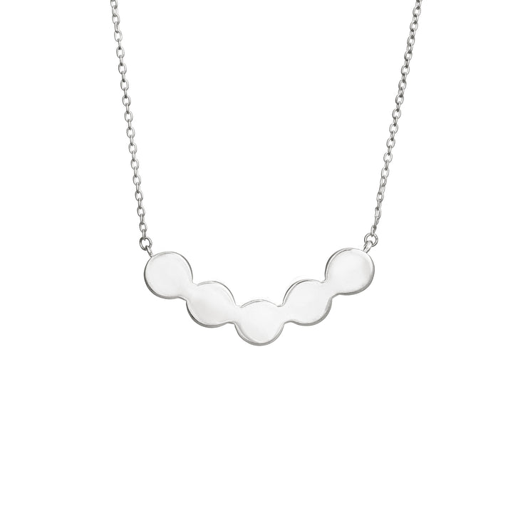 Pictured here is the Five Setting Chevron Ashes Necklace in Sterling Silver designed and set with cremated remains by close by me jewelry from the back
