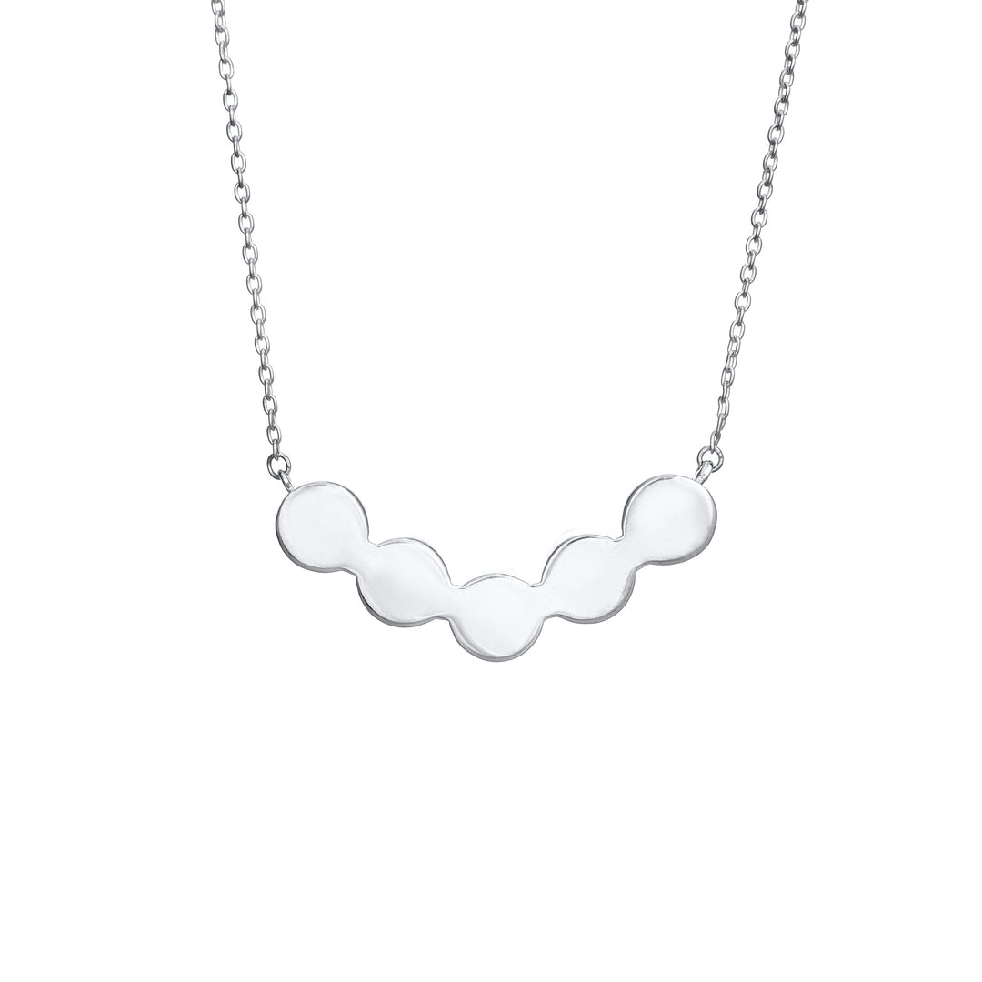 Pictured here is the Five Setting Chevron Ashes Necklace in 14K White Gold designed by close by me jewelry from the back