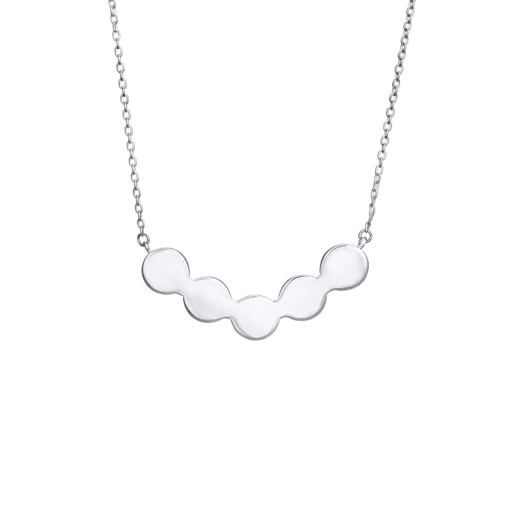 Pictured here is the Five Setting Chevron Ashes Necklace in 14K White Gold designed by close by me jewelry from the back