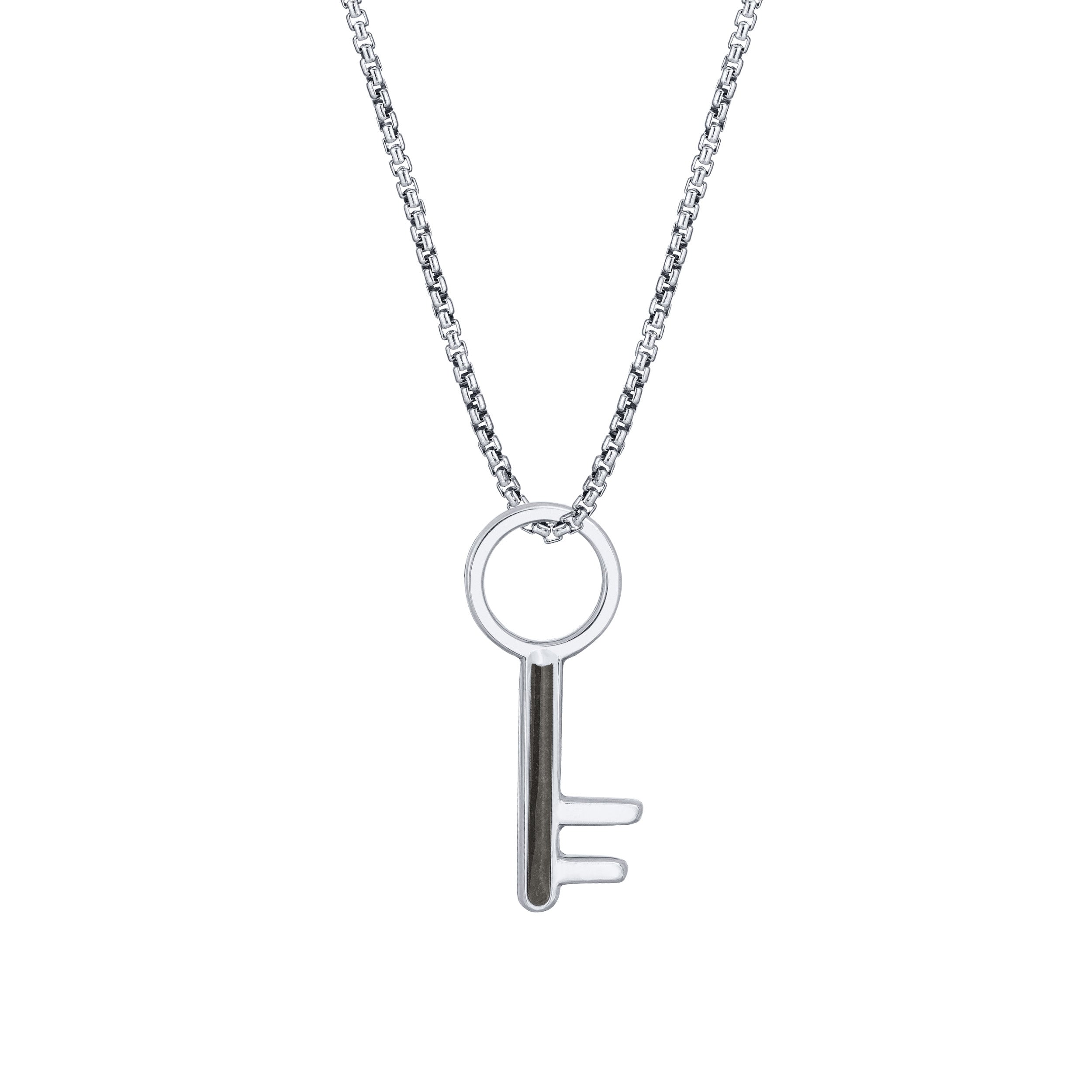 Tiny Key Pendant Necklace With Meteorite | Jewelry by Johan
