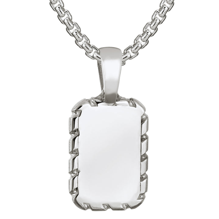 The largest of close by me jewelry's cable cremated remains pendants on a thick chain in sterling silver from the back