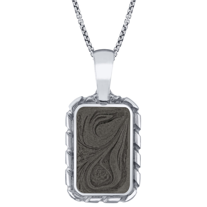 The largest of close by me jewelry's cable ashes pendants in 14k white gold from the front