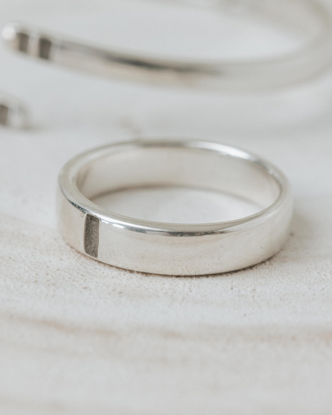 Simple Band Cremation Ring in Sterling Silver