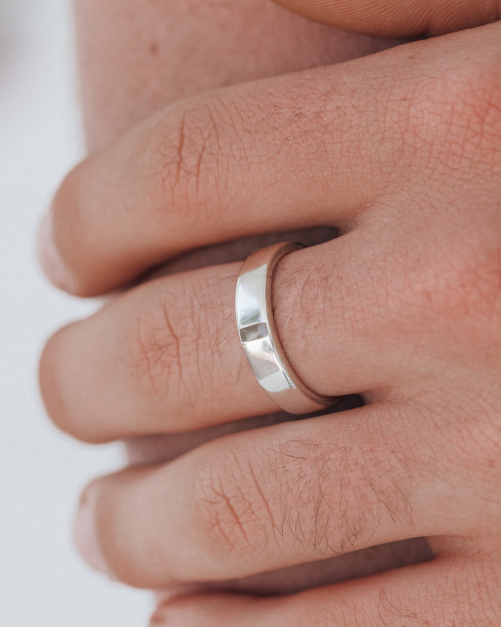 Simple Band Cremation Ring in 14K White Gold
