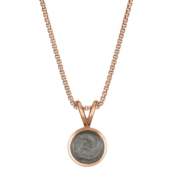 This photo shows the Rabbit Ear Ashes Pendant in 14K Rose Gold by close by me jewelry from the front