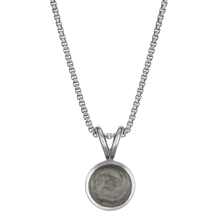 This photo shows the Rabbit Ear Cremation Necklace in 14K White Gold by close by me jewelry from the front