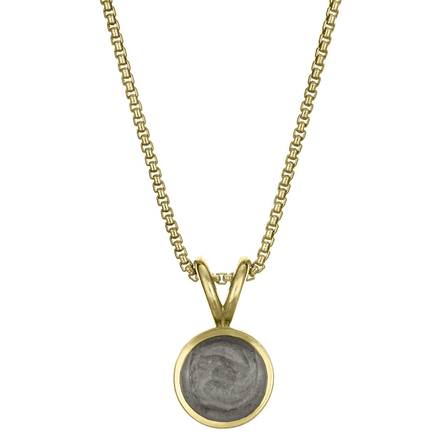 This photo shows the Rabbit Ear Pendant with Ashes in 14K Yellow Gold by close by me jewelry from the front
