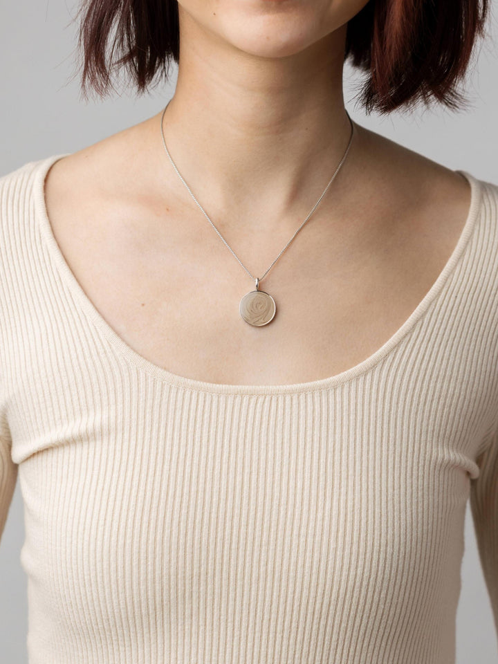 Simple Bail Circle Cremation Necklace in Sterling Silver