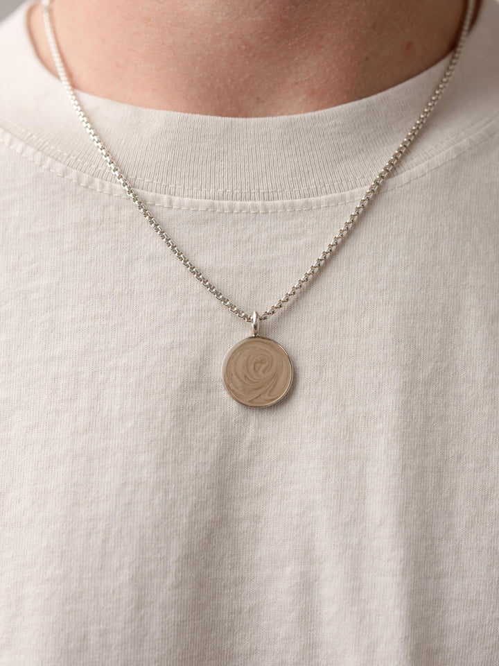 Simple Bail Circle Cremation Necklace in Sterling Silver