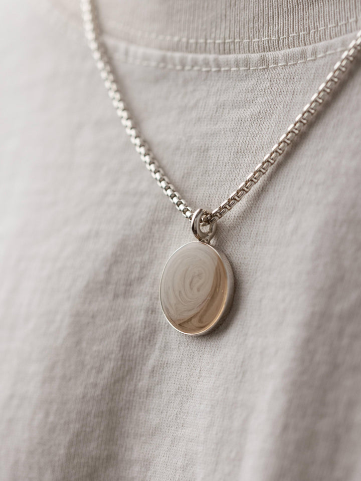 Simple Bail Circle Cremation Necklace in Sterling Silver