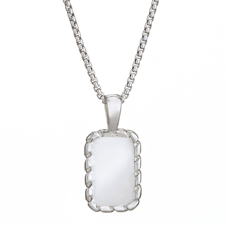 The Sterling Silver Small Cable Cremated Remains Necklace designed by close by me from the back