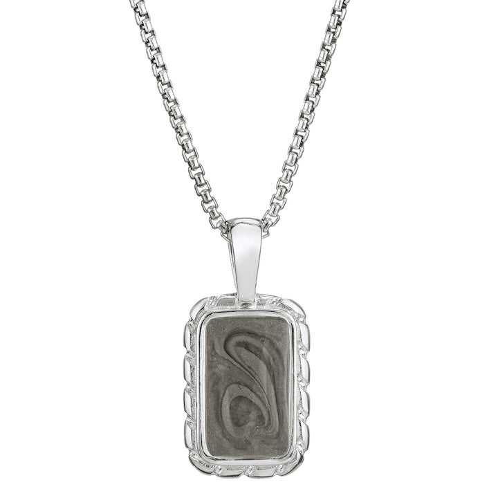The Sterling Silver Small Cable Cremated Remains Necklace designed by close by me from the front