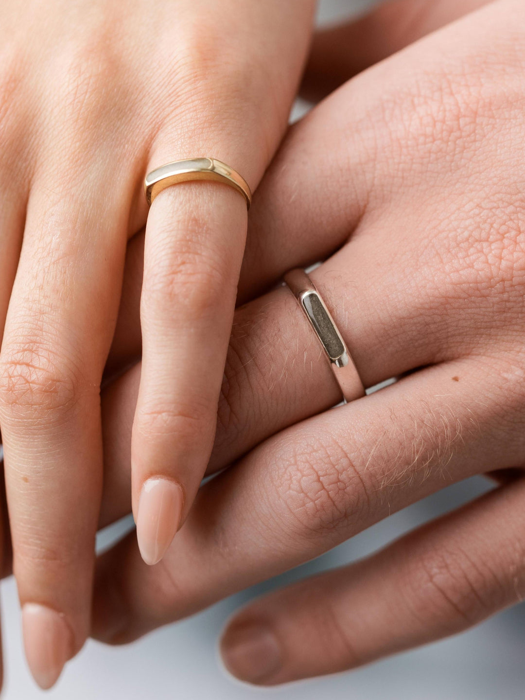 Smooth Band Cremation Ring in 14K White Gold