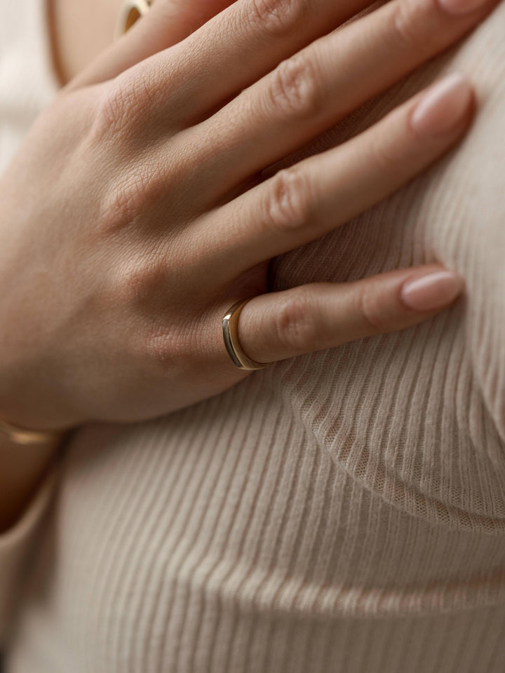 Smooth Band Cremation Ring in 14K White Gold