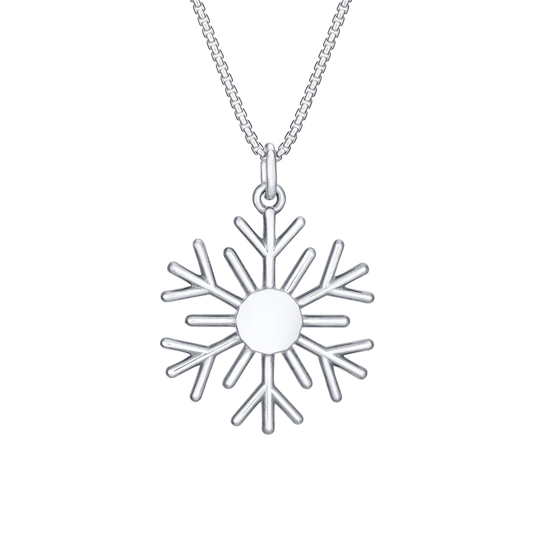Back of Close By Me's 14K White Gold Snowflake Cremation Necklace