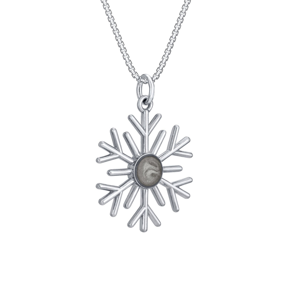 Side of Close By Me's 14K White Gold Snowflake Cremation Necklace