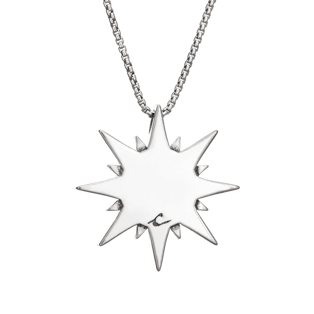 The Sun Cremation Necklace in Sterling Silver by close by me from the back