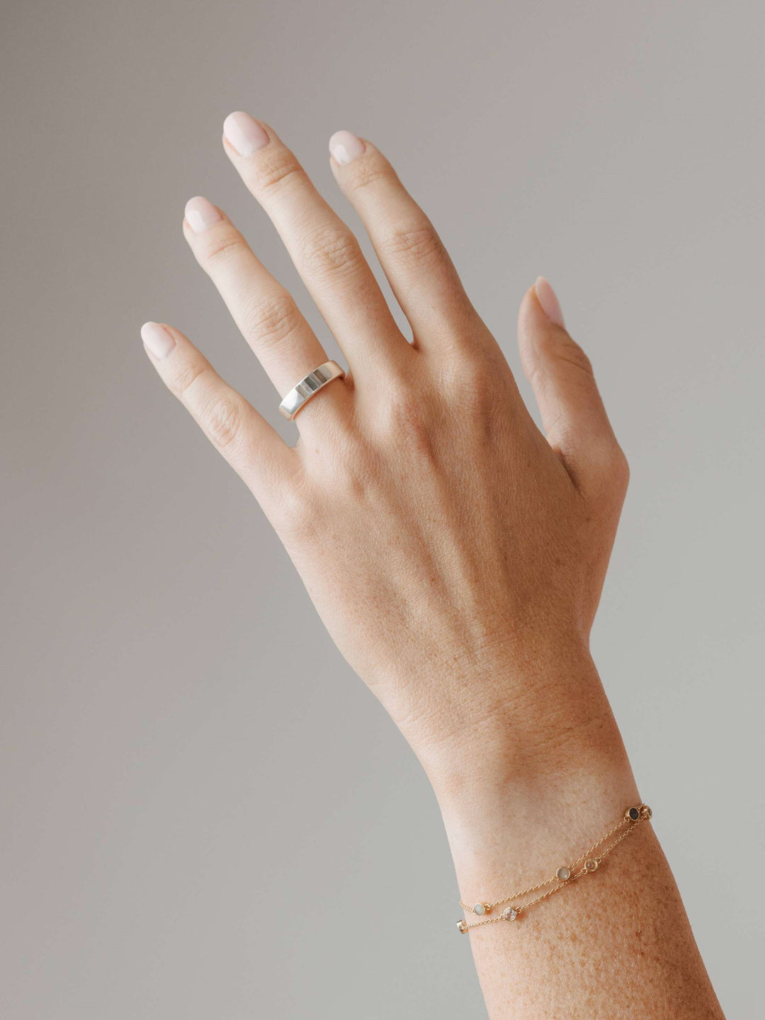 Simple Band Three Setting Cremation Ring in 14K Rose Gold