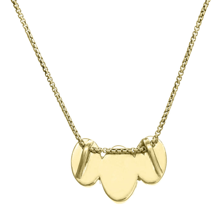 The 14K Yellow Gold Triple Oval Ashes Pendant by close by me jewelry from the back