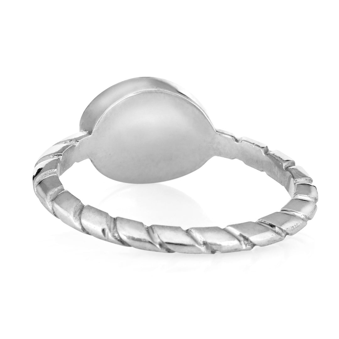 Pictured here is close by me jewelry's Sterling Silver Cable Band Ring from the back