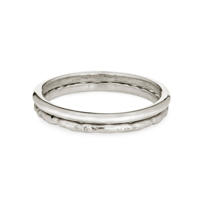 close by me's sterling silver smooth and textured companion stacking rings