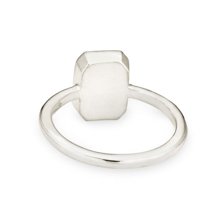 This is a photo of close by me jewelry's Sterling Silver Cushion Art deco Ring from the back