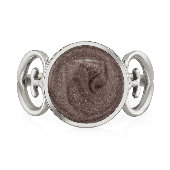 This photo shows a front view of the Heart Filigree Band Ring in Sterling Silver by close by me