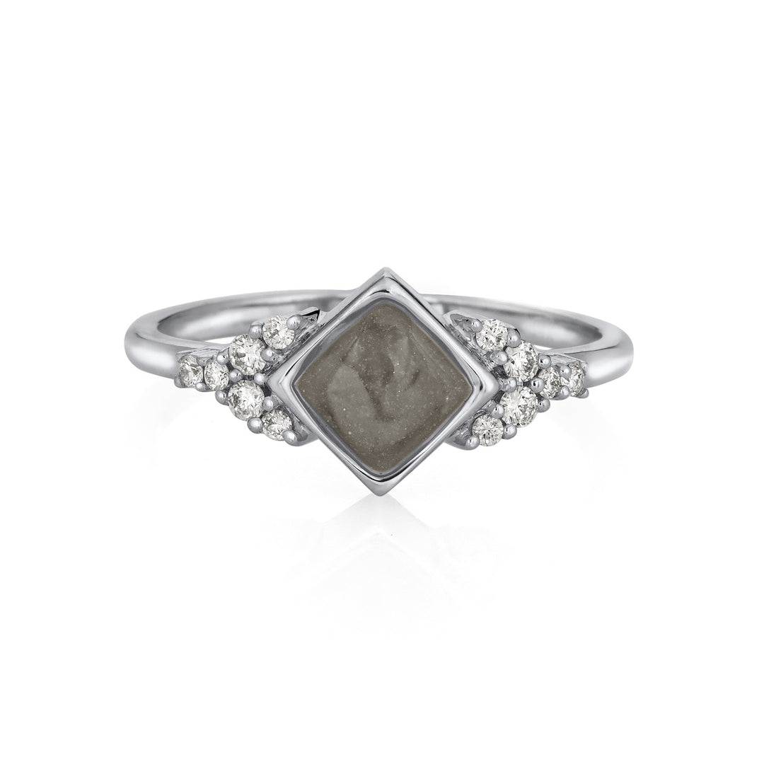 A photo of the 14K White Gold and Diamond Kite Setting Cluster Ring design by close by me from the front