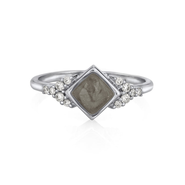 A photo of the 14K White Gold and Diamond Kite Setting Cluster Ring design by close by me from the front