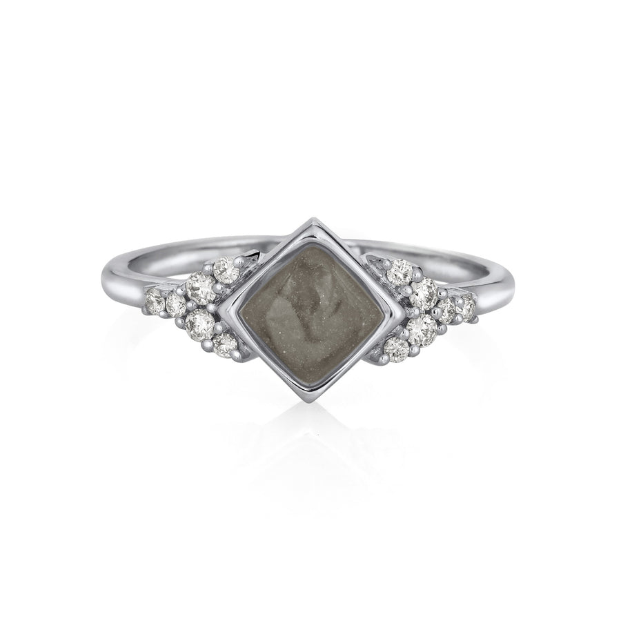 A photo of the 14K White Gold and Diamond Kite Setting Cluster Ring design by close by me from the front