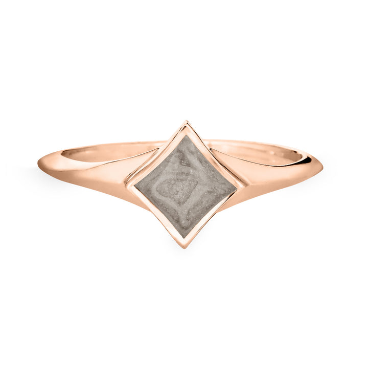 Pictured here is the Luminary Ashes Ring design by close by me jewelry in 14K Rose Gold from the front