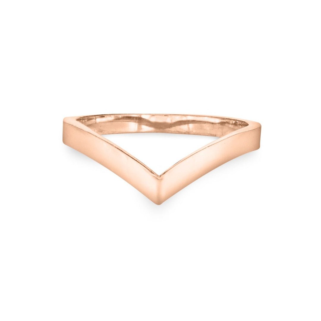 Chevron Companion Stacking Ring in 14K Gold