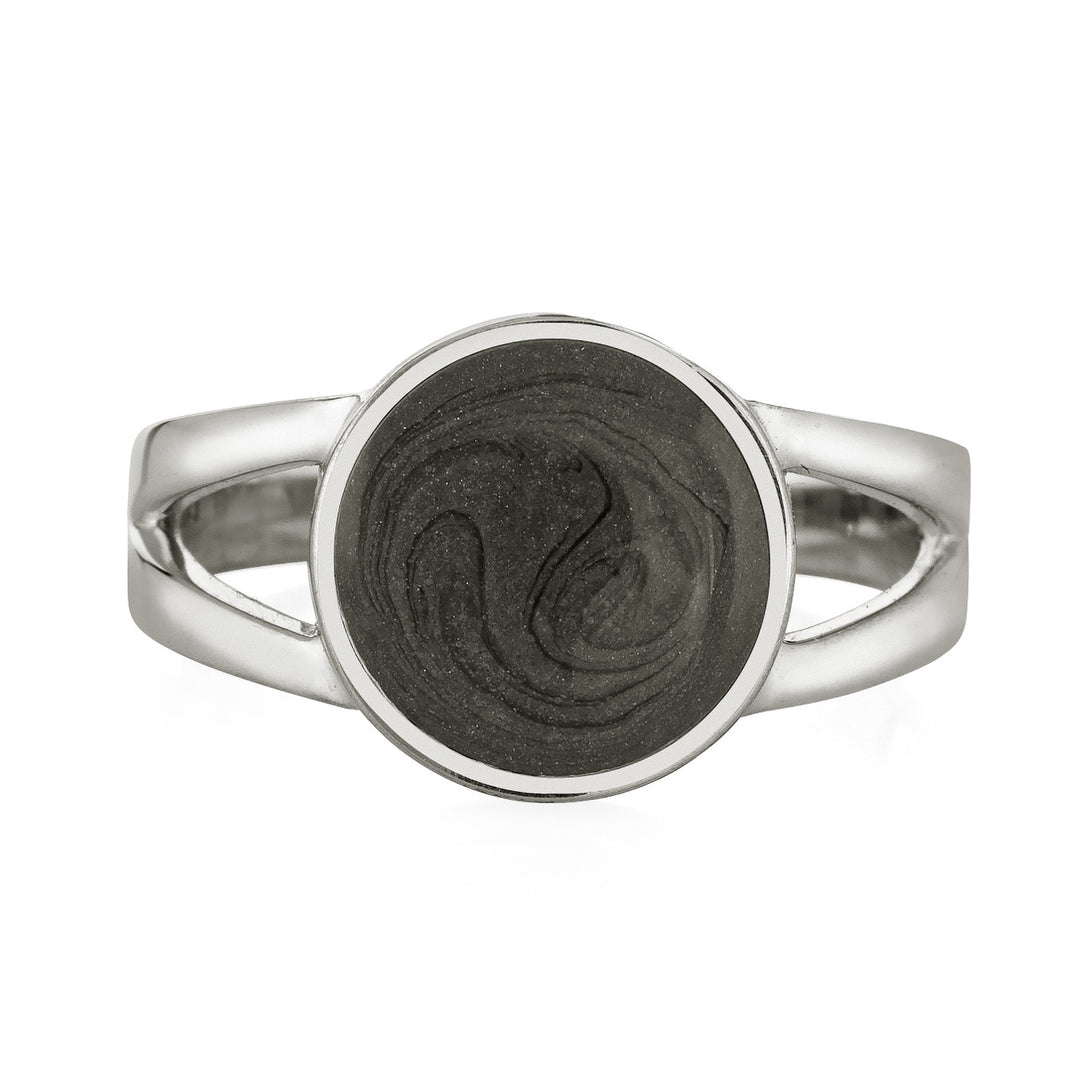 Circle Split Shank Cremation Ring in Sterling Silver