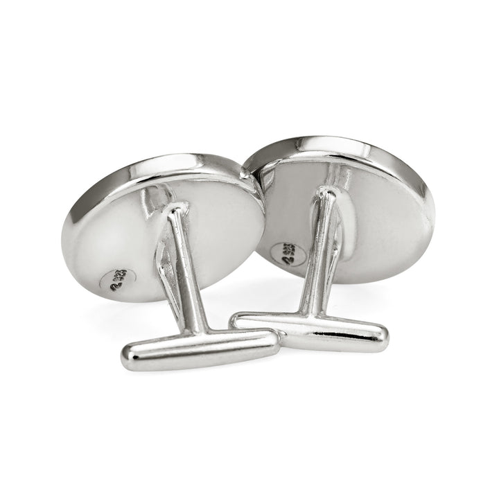 Circle Cremation Cufflinks in Sterling Silver