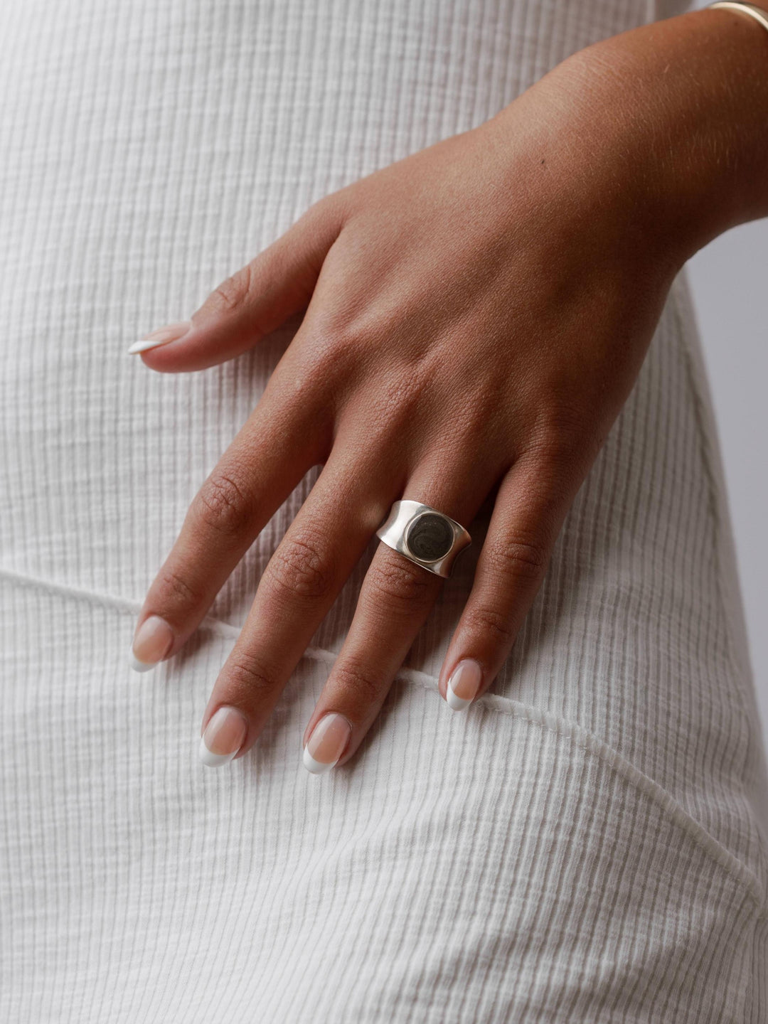 Concave Band Cremation Ring in 14K Rose Gold