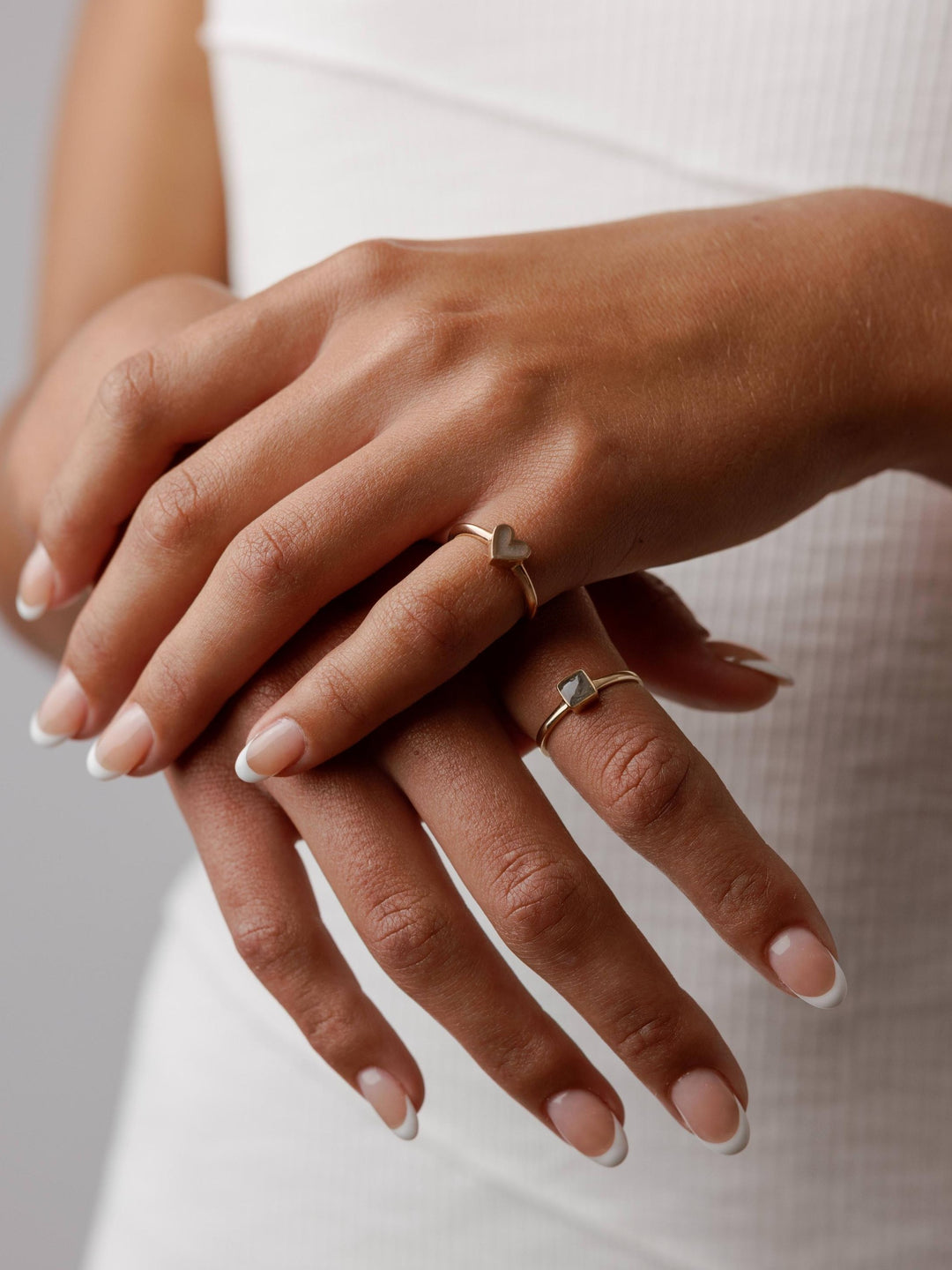 Dainty Heart Cremation Ring in 14K Rose Gold
