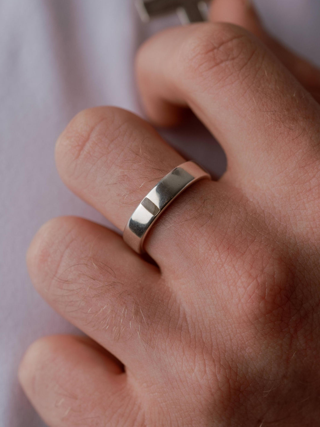 Simple Band Cremation Ring in 14K White Gold