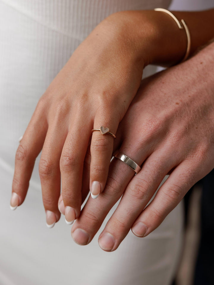 Simple Band Cremation Ring in 14K White Gold