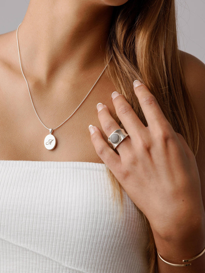 Concave Band Cremation Ring in 14K Yellow Gold