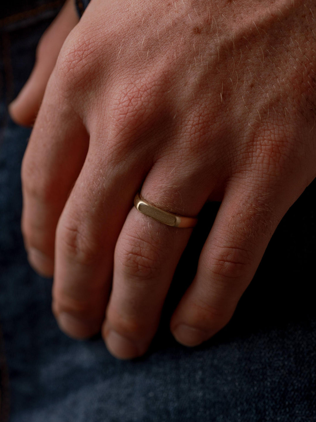 Men's Smooth Band Cremation Ring in 14K Yellow Gold