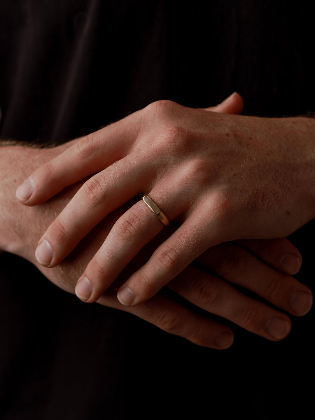 Men's Smooth Band Cremation Ring in 14K Yellow Gold