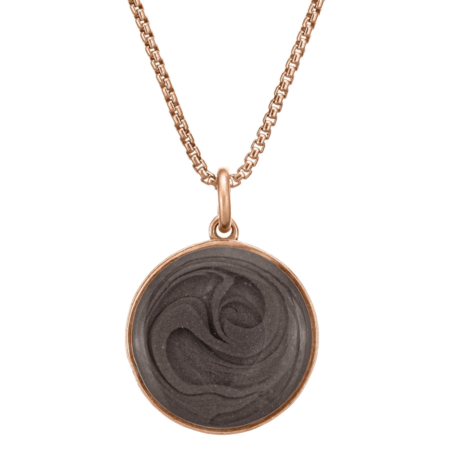 close by me jewelry's 14k rose gold 15mm dome memorial pendant from the front