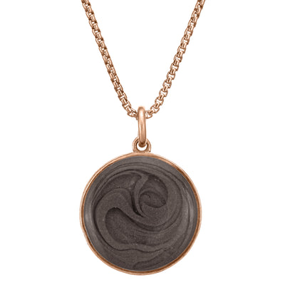close by me jewelry's 14k rose gold 15mm dome memorial pendant from the front
